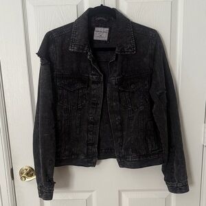 Highway Jeans Charcoal Denim Jacket distressed size, medium